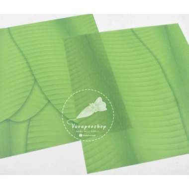 Plastik Nasi Motif Daun Pisang / Kertas Nasi Box / Alas Makanan Anti Lengket 30x30 (isi 100pcs)