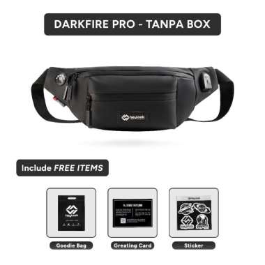 Exclusive - Waist Bag Pria DARKFIRE Tas Selempang Cowok Waterproof Sling Bag Kulit Anti Air Waistbag