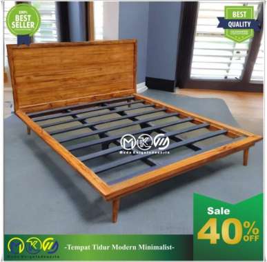 Dipan Tempat Tidur Minimalis Kayu Jati Terbaik 140X200