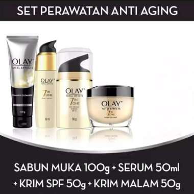 Olay Set Serum 50ml + Olay Day & Night Cream + Sabun Cuci Muka 100gr