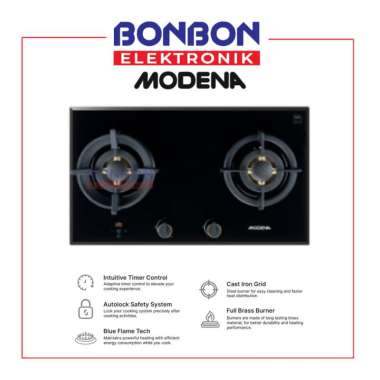 Modena Kompor Tanam Gas 2 Tungku BH 1725 LBT / BH 1725LBT / BH 1725 Gas Hob