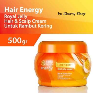 Makarizo Hair Energy Fibertherapy Hair & Scalp Cream Creambath Perawatan Rambut 500g Royal Jelly