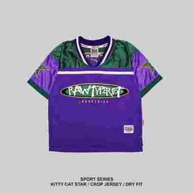 RAWTYPE RIOT Kitty Cat Star Jersey Crop - Purple M