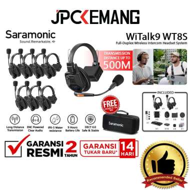 JPC KEMANG Saramonic WiTalk9 Series WT8S 8-Person Full Duplex Wireless Intercom Headset System WiTal