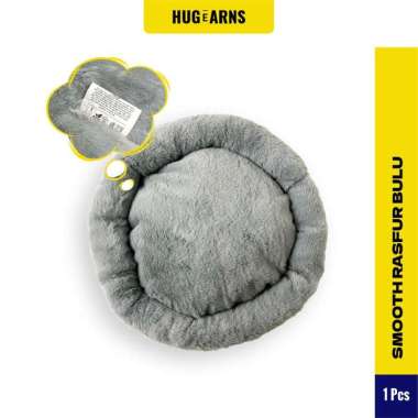 HUGeARNS - Pet Bed Kasur Kucing Bentuk Donat Dengan Bulu Lembut dan Mewah / Bantal Tidur Kucing Tebal Bulu/Cat Bed/Alas Tidur Kucing / Kasur Kucing