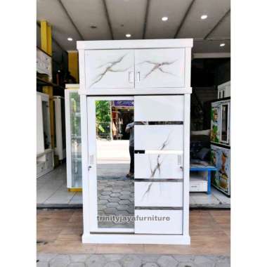 Lemari Pakaian 2 Pintu Tingkat Bahan Multiplek/trinityjayafurniture