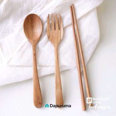 Dapuruma - Sumpit Kayu Jati Premium / Sumpit Makan dari Kayu / Sumpit Mie / Sumpit Korea / Wooden Ch