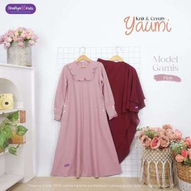 Yaumi gamis & tunik rok set by shafiya kids | gamis set anak | set tunik rok anak M Pink gamis