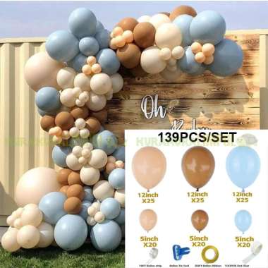 Paket Dekorasi Arch Lengkung Melengkung Ulang Tahun Balon Happy Birthday Retro Vintage Part 5 kkl05c
