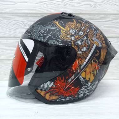 HELM NJS KRONOZ ASSASIN BLACK DOFF HALF FACE HELMET L