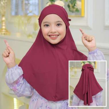 Dungdungkids Kania Kerudung Pita Anak Jilbab Instan Hijab Bergo Premium Serut Belakang 3 - 9 Tahun s