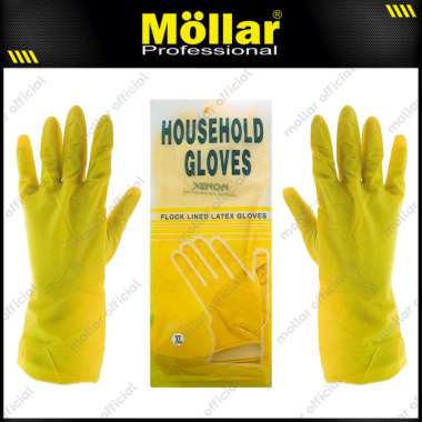 XENON Size-XL Sarung Tangan Latex Karet Kuning Cuci Piring Household Safety Gloves