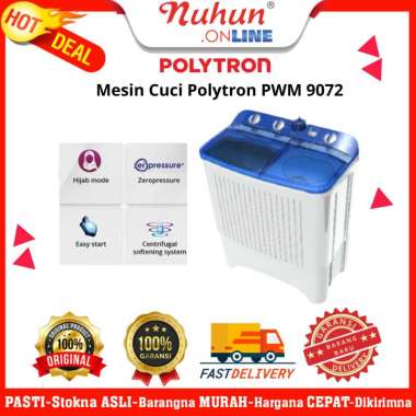 Mesin Cuci 2 Tabung 9Kg Polytron PWM 9072