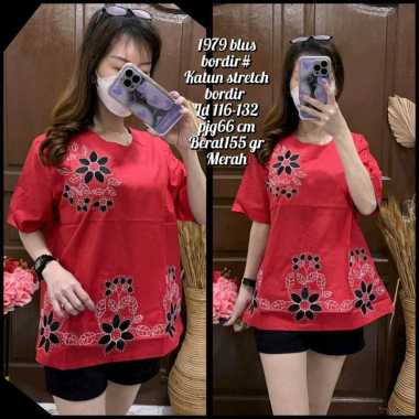 Atasan Katun Stretch Wanita Korean Style/Blouse/Blus/Jumbo/BigSize 1986