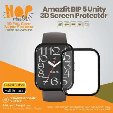 Anti Gores Curved for Amazfit BIP 5 Unity Full Cover 3D Screen Protector Layar BIP5 Unity