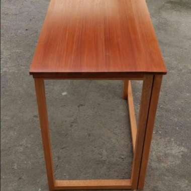 Meja Lipat 80x60 Tinggi 75 cm Full Kayu Solid Kaki Putih - Tinggi 75 cm