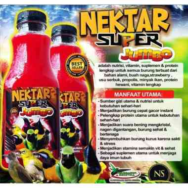 JUMBO NEKTAR SUPER MERAH 400ML DOSIS TINGGI NEKTAR WAJIB UNTUK BURUNG SOGON KONIN PLECI LOMBA BEST S