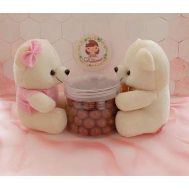 Hampers cokelat scandia dengan boneka couple teddy bear valentine, anniversary, kado ultah ( ds bgr 