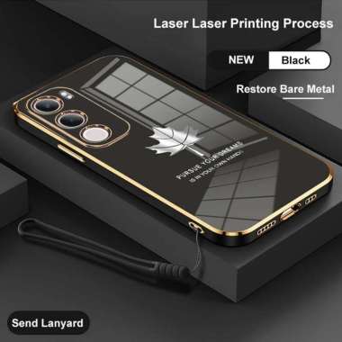 Casing Maple VIVO Y19S Softcase Silikon Ponsel Electro Plating Bonus Tali Strap VIVO Y400 MAPLE HITA