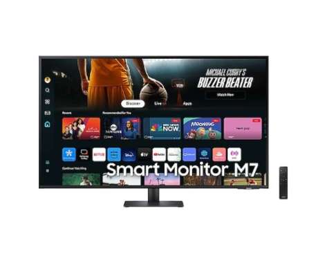 Samsung LS43DM702UEXXD Smart Monitor M7 43" (M70D) Black Color | 4K, HDR, USB-C Speaker, Streaming T