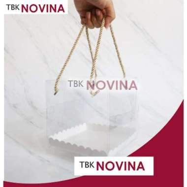 BOX MINI / KOTAK KUE MINI / KOTAK KUE KOREA / WADAH KUE KECIL MIKA TALI 15x15x15