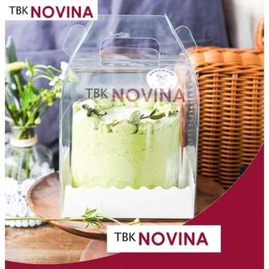 BOX MINI / KOTAK KUE MINI / KOTAK KUE KOREA / WADAH KUE KECIL MIKA HANDLE 15x15x15