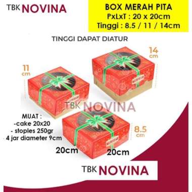 KOTAK KUE NATAL / BOX CAKE NATAL / BOX MERRY CHRISTMAS / KOTAK KUE TART CAKE MERAH PITA XMAS(035)