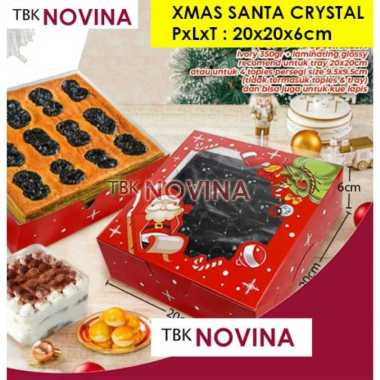 KOTAK KUE NATAL / BOX CAKE NATAL / BOX MERRY CHRISTMAS / KOTAK KUE TART CAKE SANTA CRYSTAL (137)