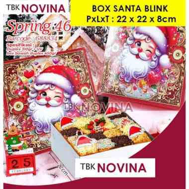 KOTAK KUE NATAL / BOX CAKE NATAL / BOX MERRY CHRISTMAS / KOTAK KUE TART CAKE SANTA BLINK (170)
