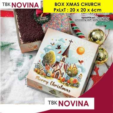 KOTAK KUE NATAL / BOX CAKE NATAL / BOX MERRY CHRISTMAS / KOTAK KUE TART CAKE CHURCH (183)