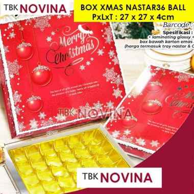 KOTAK KUE NATAL / BOX CAKE NATAL / BOX MERRY CHRISTMAS / KOTAK KUE TART CAKE NASTAR-36 BALL (184)