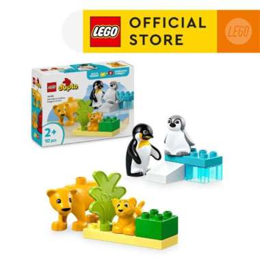 LEGO DUPLO 10442 Wild Animal Families: Penguins & Lions (10 Pieces), Building Block, Toys, Mainan Bl