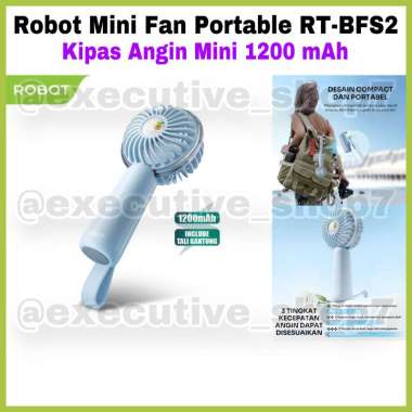 Robot Mini Fan Portable RT-BFS2 - Kipas Angin Mini 1200 mAh