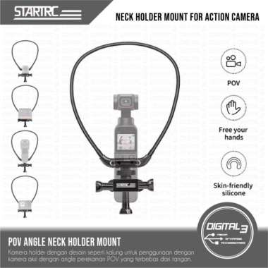 STARTRC Neck Holder Mount Bracket Kalung Leher POV Angle for Osmo Pocket 2/3 Gopro DJI Action HP Go 