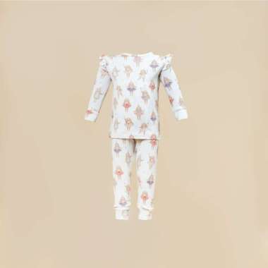 Harlow Kids - Tencel Frill Pajamas Nibbles Bubble / Piyama Anak / Setelan Anak Perempuan M