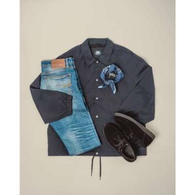 Used 1968 - Bomber Jaket Pria Material Nylon Hitam M