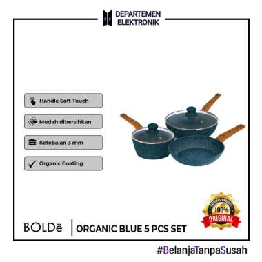 Bolde Pan Set Cookware Organic Blue Panci Wajan Granit