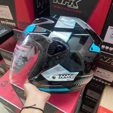 HELM NHK HALF FACE HELM NHK R6 ANEKA MOTIF ELLIES BLACK BLUE SILVER M