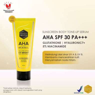 Body White AHA Gluta Hya UV Bright SPF 30 PA+++ Body Tone Up Serum 100 ML AHA GLUTA HYA 100ML
