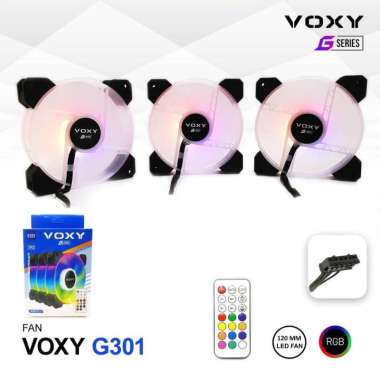 Fan Casing Voxy G301 RGB 12cm With Remote Control include 3 Kipas