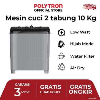 POLYTRON Mesin Cuci 2 Tabung Primadona Giant Series Hijab 10 Kg - PWM 1081Y