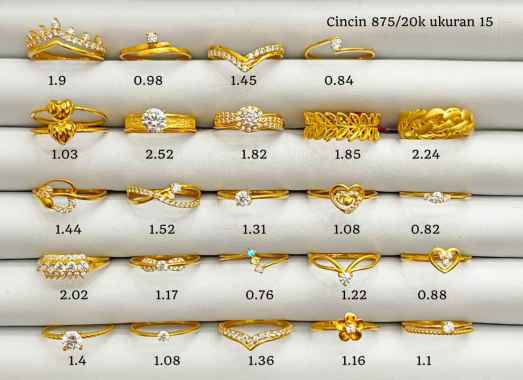 Cincin Variasi Permata Aurel Love Koleksi Josean Emas Asli model 2,52g/875