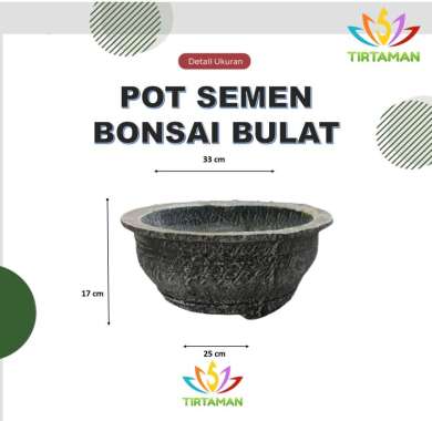 pot semen bonsai bulat / pot estetik bulat / pot beton bulat [khusus kurir instan] Kecil