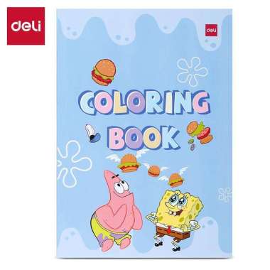 Deli Buku Mewarnai Painting Book Spongebob 12 Lbr Kertas Tebal EN05X Besar, Biru