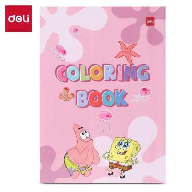 Deli Buku Mewarnai Painting Book Spongebob 12 Lbr Kertas Tebal EN05X Besar, Pink