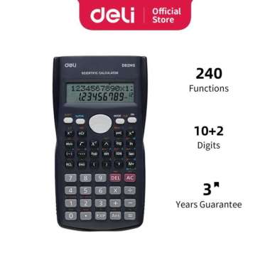 Deli ED82MS Scientific Calculator 240F 10 2 Digits Putih
