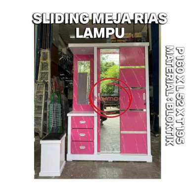 LEMARI PAKAIAN SLEDING MEJA RIAS LEMARI PAKAIAN SLIDING MEJA RIAS LAMPU FREE ONGKIR SERANG KOTA DAN 