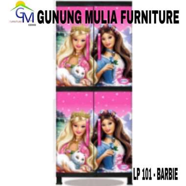 Lemari Pakaian / Lemari Plastik 4 Tingkat 4 Pintu - Panen Furniture LP 4 Tingkat LP101-Barbie