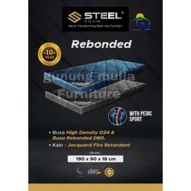 Matras Tilam Kasur Busa Rebonded Steel Foam Tempat Tidur Mattress 120X190 14 cm
