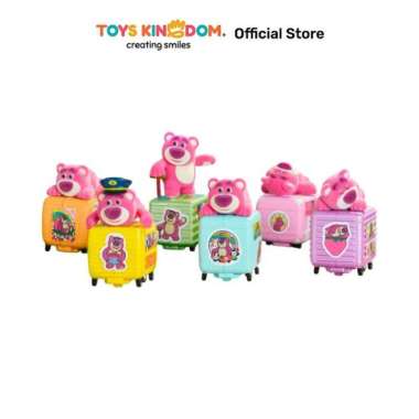Toys Kingdom Kiddy Fun Minifigure Disney Lotso Luggage Pull Back Random Toys Kids Toy Figure Mainan